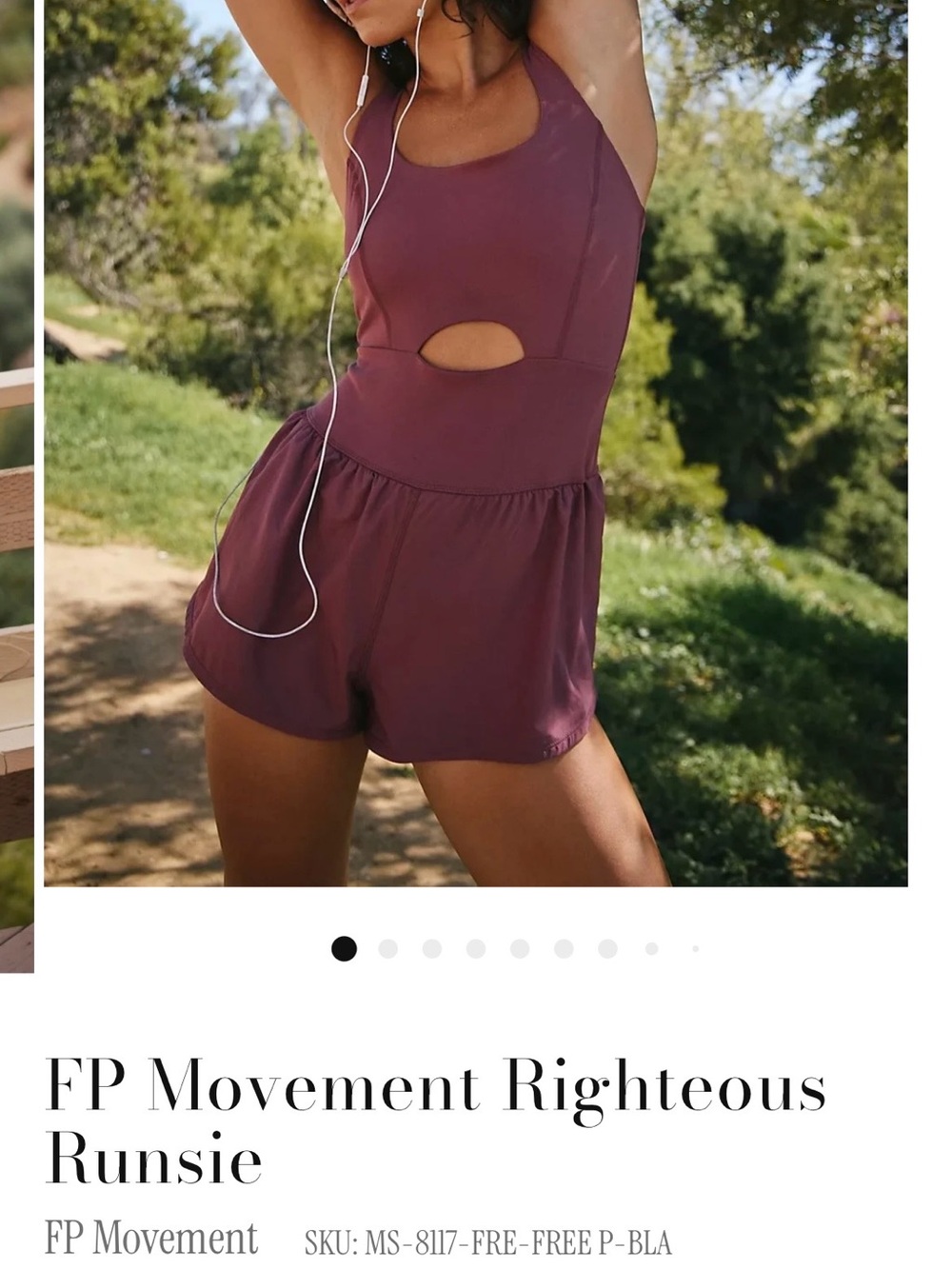 NWT FP Movement Righteous Runsie Romper in Plum